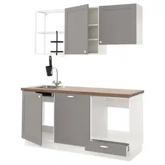 IKEA Enhet Kuchnia, biały/szary rama, 183x63.5x222 cm oferta
