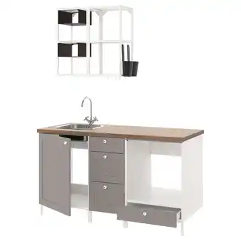 IKEA Enhet Kuchnia, biały/szary rama, 163x63.5x222 cm oferta
