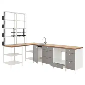 IKEA Enhet Kuchnia narożna, biały/szary rama oferta