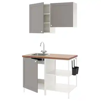 IKEA Enhet Kuchnia, biały/szary rama, 123x63.5x222 cm oferta