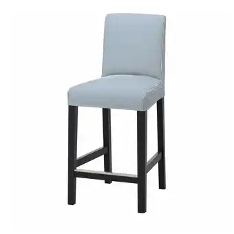 IKEA Bergmund Stołek barowy z oparciem, czarny/rommele granatowy/biały, 62 cm oferta