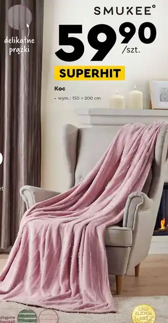 Biedronka SMUKEE Koc 150x200cm oferta