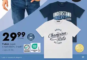 Biedronka T-shirt męski z nadrukiem 2 pak oferta