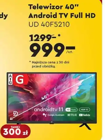 Biedronka Telewizor 40" Android TV Full HD UD 40F5210 oferta