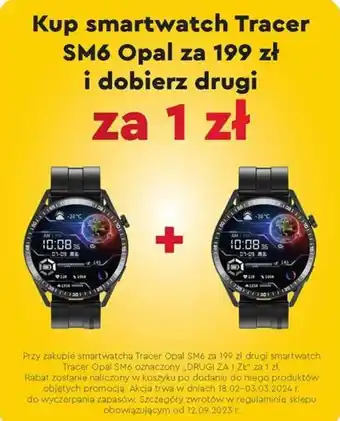 Biedronka smartwatch Tracer SM6 Opal oferta