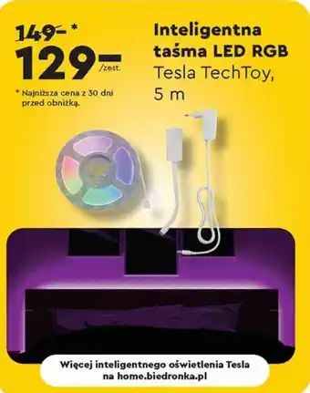 Biedronka Inteligentna taśma LED RGB Tesla TechToy 5 m oferta