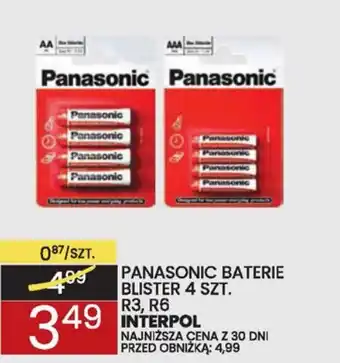 Wafelek PANASONIC BATERIE BLISTER 4 SZT. R3, R6 INTERPOL oferta