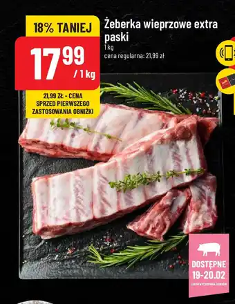 Polomarket Żeberka wieprzowe extra paski 1 kg oferta