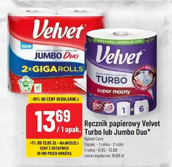 Polomarket Ręcznik papierowy Velvet Turbo lub Jumbo Duo 2 rolki* oferta