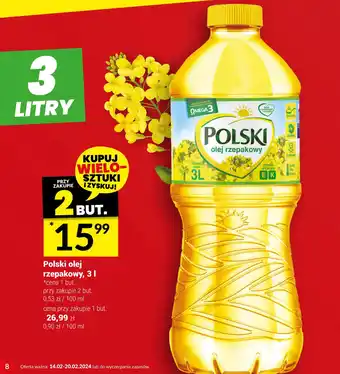Twój Market Polski olej rzepakowy, 3 l oferta