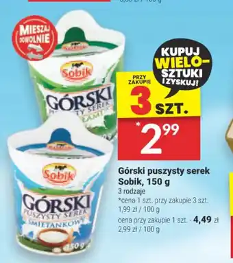 Twój Market Górski puszysty serek Sobik 150 g oferta