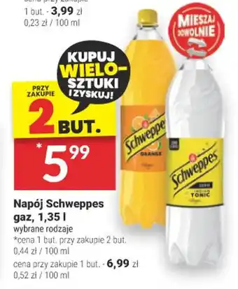 Twój Market Napój Schweppes gaz 1,35 l oferta