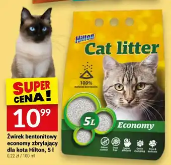 Twój Market Żwirek bentonitowy economy zbrylający dla kota Hilton 5l oferta