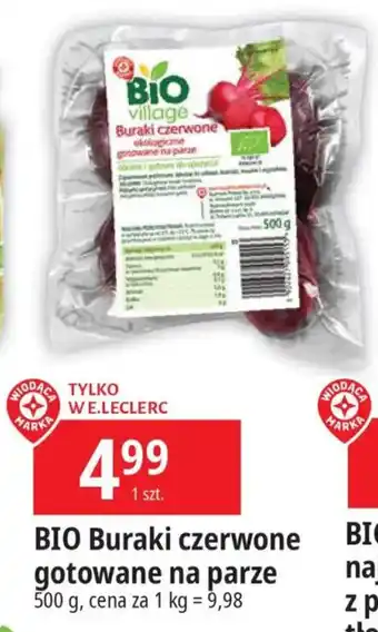 E.Leclerc BIO Buraki czerwone gotowane na parze 500 g oferta