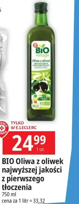 E.Leclerc BIO Oliwa z oliwek najwyższej jakości z pierwszego tłoczenia 750 ml oferta