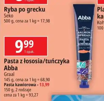 E.Leclerc Pasta z łososia/tuńczyka Abba Graal 145g oferta