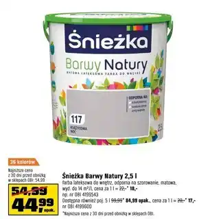 OBI Farba lateksowa Śnieżka oferta