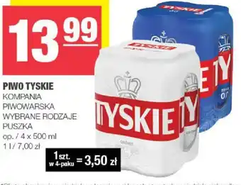 Spar PIWO TYSKIE KOMPANIA PIWOWARSKA 4 x 500 ml oferta