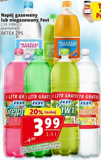 Prim Market Napój gazowany lub niegazowany Fest 1 L oferta