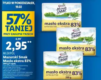 Lidl MLEKPOL Mazurski Smak Masło ekstra 83% 200g oferta