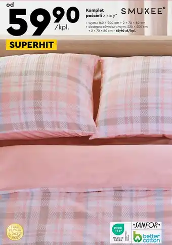 Biedronka Komplet pościeli Smukee oferta