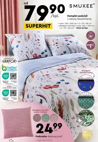 Biedronka Komplet pościeli Smukee oferta