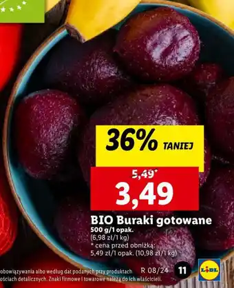 Lidl BIO Buraki gotowane 500g oferta