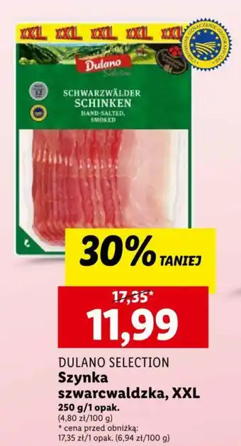 Lidl DULANO SELECTION Szynka szwarcwaldzka 250g oferta