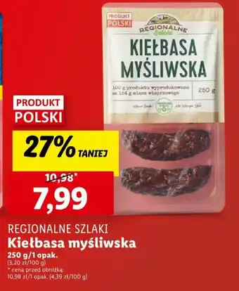 Lidl REGIONALNE SZLAKI Kiełbasa myśliwska 250g oferta