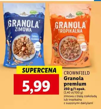 Lidl CROWNFIELD GRANOLA premium 250g oferta