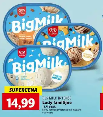 Lidl BIG MILK INTENSE Lody familijne 1l oferta