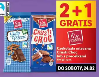 Lidl Czekolada mleczna Crusti Choc lub z precelkami 100 g oferta