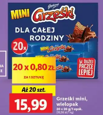 Lidl Grześki mini wielopak 20 x 20 g oferta