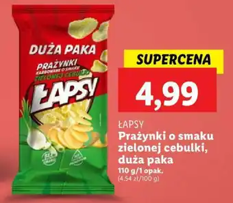 Lidl ŁAPSY Prażynki o smaku zielonej cebulki 110g oferta