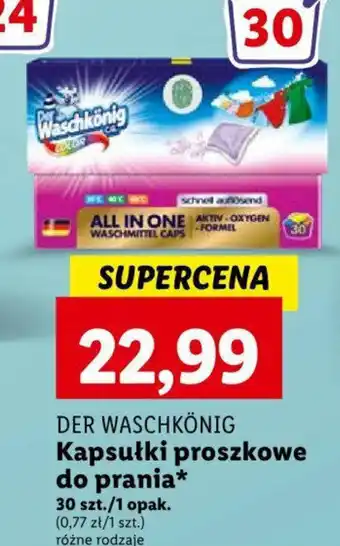 Lidl DER WASCHKÖNIG Kapsułki proszkowe do prania 30szt. oferta