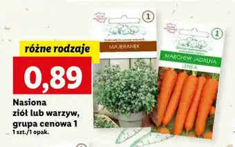 Lidl Nasiona ziół lub warzyw grupa cenowa 1 oferta