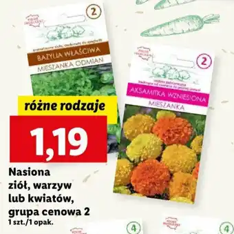 Lidl Nasiona ziół warzyw lub kwiatów grupa cenowa 2 oferta