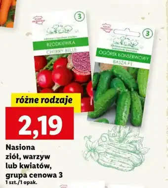 Lidl Nasiona ziół warzyw lub kwiatów grupa cenowa 3 oferta