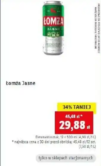 Lidl Łomża Jasne 12x500ml oferta