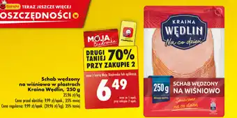 Biedronka Schab wędzony na wiśniowo w plastrach Kraina Wędlin 250 g oferta