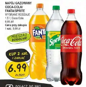 Słoneczko NAPÓJ GAZOWANY COCA-COLA/FANTA/SPRITE 1,5 L oferta