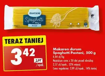 Biedronka Makaron durum Spaghetti Pastani 500 g oferta