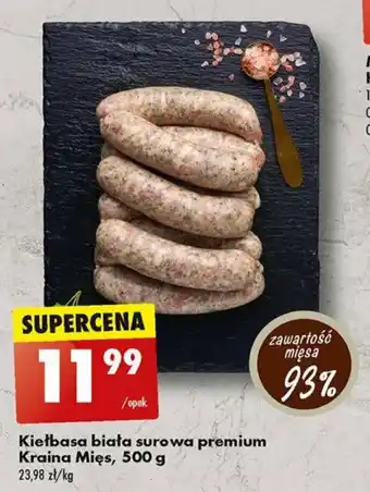 Biedronka Kiełbasa biała surowa premium Kraina Mięs 500 g oferta