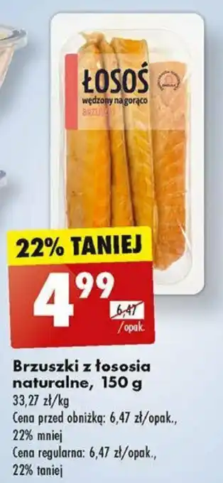 Biedronka Brzuszki z łososia naturalne 150 g oferta