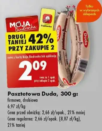 Biedronka Pasztetowa Duda 300 g oferta