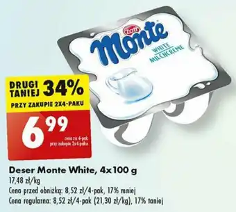 Biedronka Deser Monte White 4x 100 g oferta