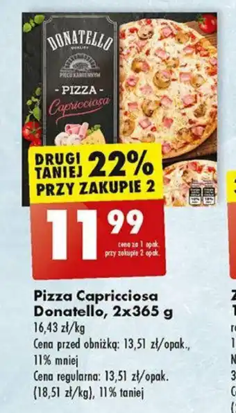 Biedronka Pizza Capricciosa Donatello 2x365 g oferta