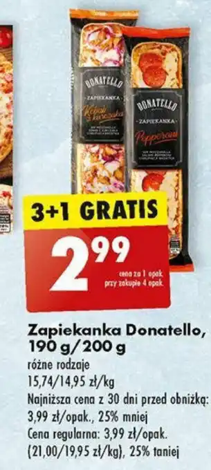 Biedronka Zapiekanka Donatello 190/200 g oferta