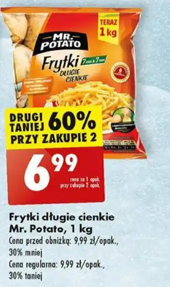 Biedronka Frytki długie cienkie Mr. Potato 1 kg oferta