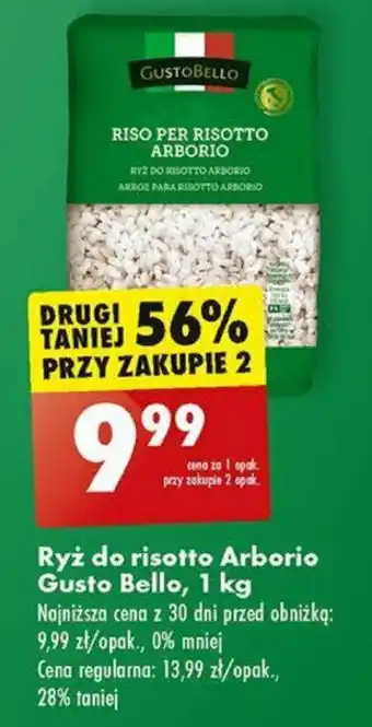 Biedronka Ryż do risotto Arborio Gusto Bello 1 kg oferta